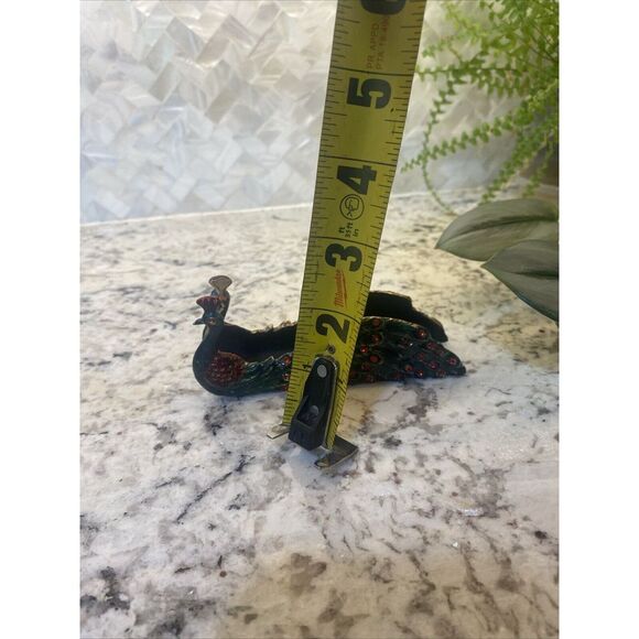 Unique Peacock Enamel and Stone Business Card Holder - Picture 8 of 8